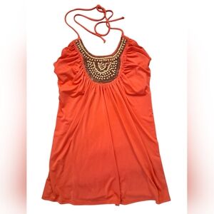 Le Chateau Y2K Vintage Beaded Halter Tunic EUC Size XXS